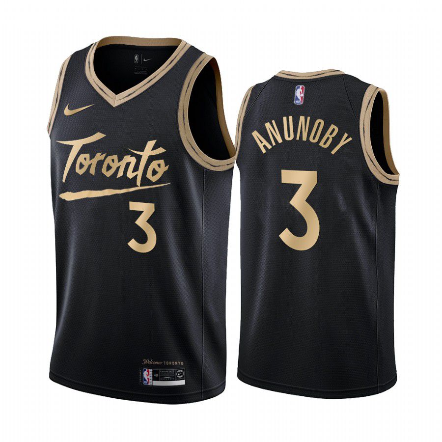 Men Toronto Raptors #3 og anunoby black city edition 2020 nba jersey->toronto raptors->NBA Jersey
